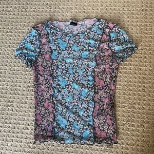 Urban Outfitters Floral Mesh Top